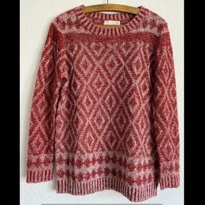 Red diamond pattern sweater size S